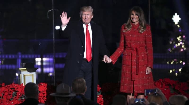 Trump first lit the lights of the National Christmas tree (video)