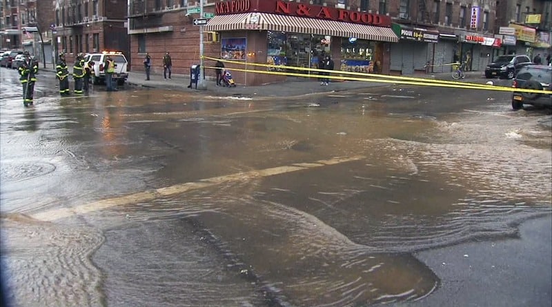 The streets of the Bronx turned into rivers
