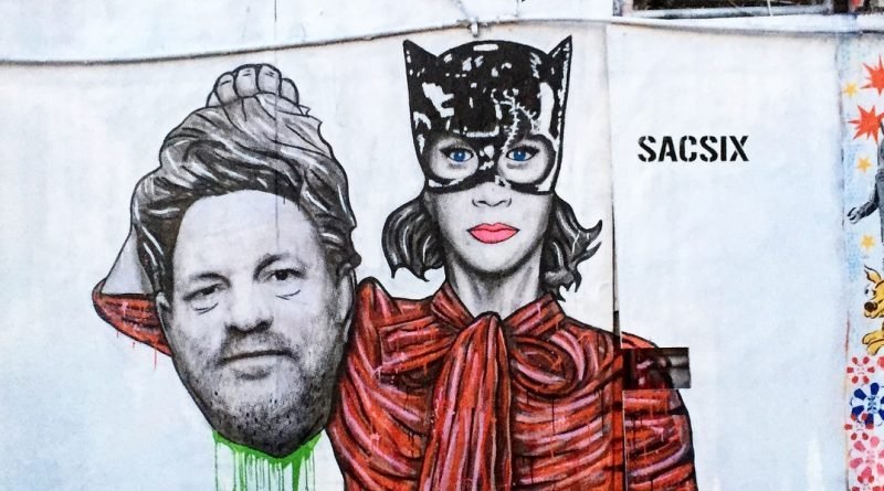 Combines a portrait of Kathy Griffin and Harvey Weinstein appeared in the East Village
