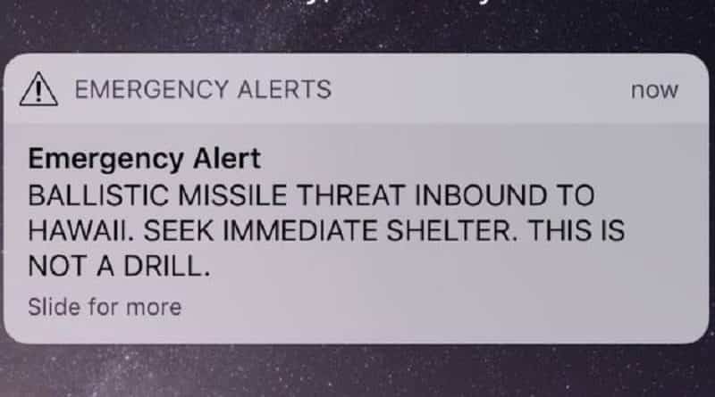 The message of a missile threat to Hawaii turned out to be false