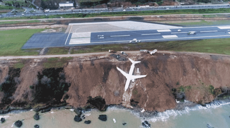 The plane with 162 passengers on Board went off the runway and miraculously fell into the sea