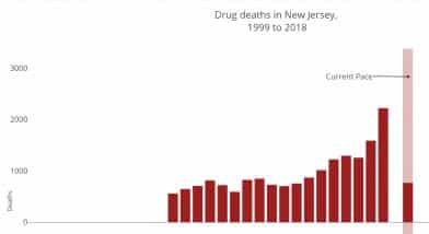 In the state of new Jersey recorded the highest increase in deaths from drug overdose