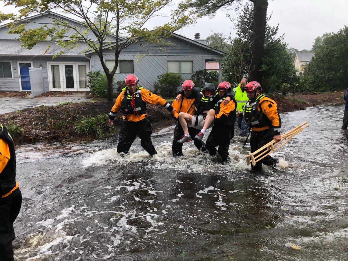 Rescuers from new York during hurricane went to North Carolina and rescued 127 people