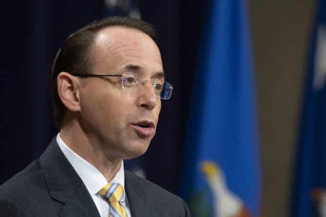 The Deputy public Prosecutor Rod Rosenstein, who oversees the investigation into Muller’s Russian intervention, leaves the Department of justice