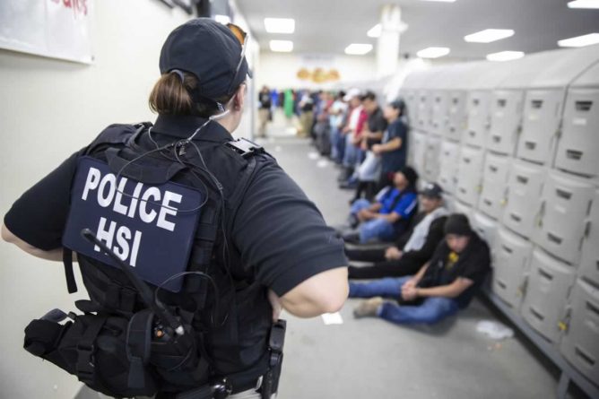 Per day ICE conducted a few raids on US companies: arrested nearly 700 people