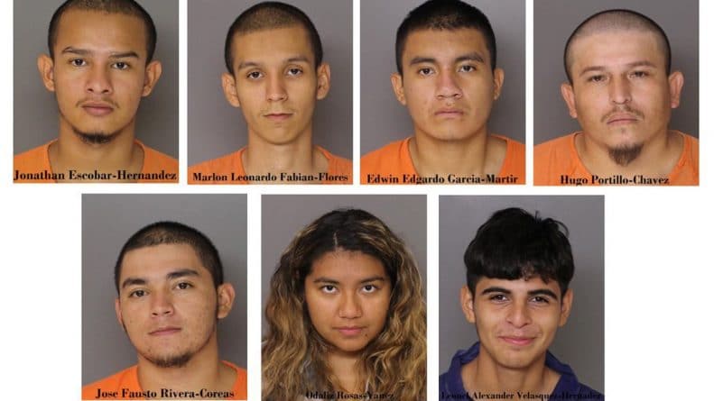 6 members of the gang MS-13 who beat a man with knives to death, are in the US illegally