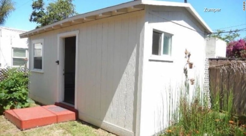 The shed in the back yard in California for housing for rent for $1050 per month (photos)