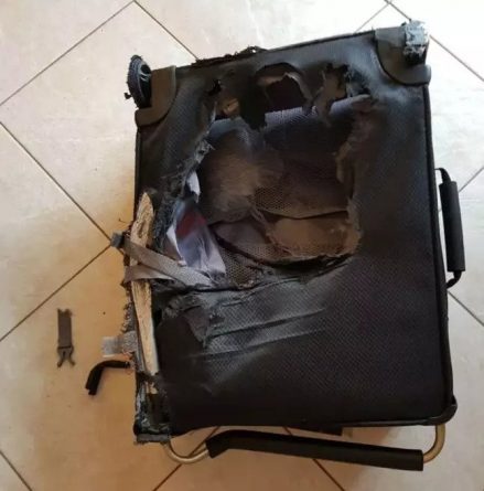 The passenger low-cost airline got my Luggage with a huge hole, and most of things were destroyed (photos)