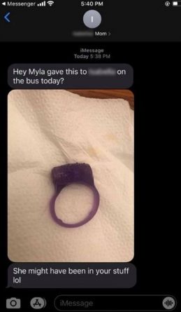 Five year old daughter has embarrassed his mother once gave a sex toy similar to a bracelet to your girlfriend