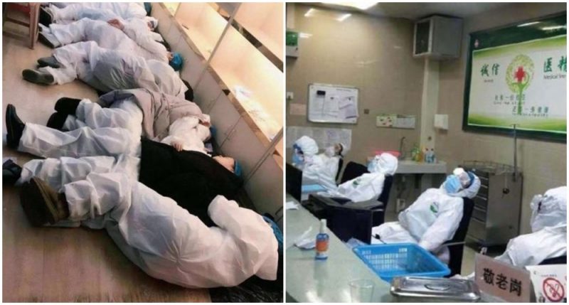 Doctors in Wuhan sleep on the floor, and on the faces — injuries from the constant wear masks