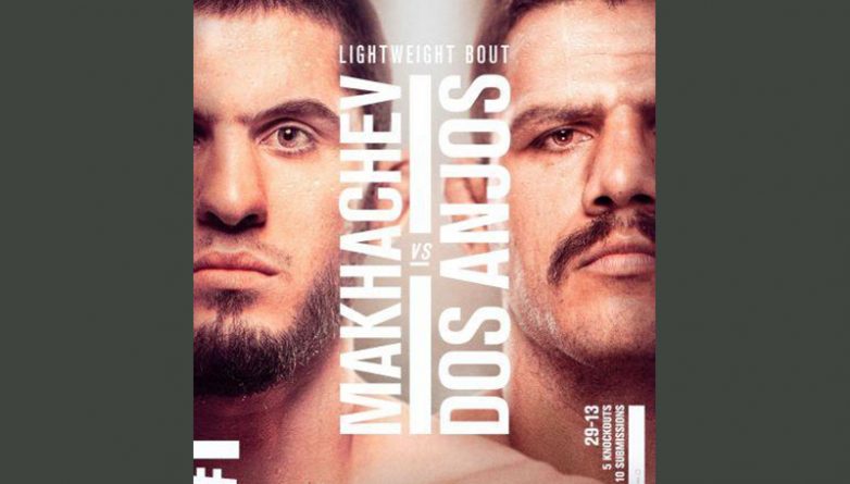 UFS presented a poster for the fight Makhachev — Dos Anjos